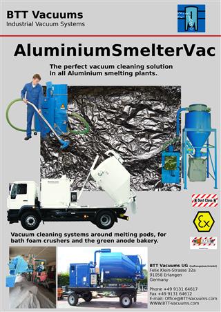 Smelting casting green anode bakery foam bath crusher vacuum truck loader portable cleaner system cleaning